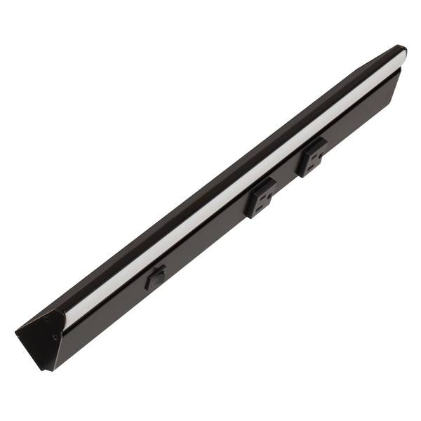 18.5" 6 watt 120 volt Warm White Black LED Lighted Power Strip